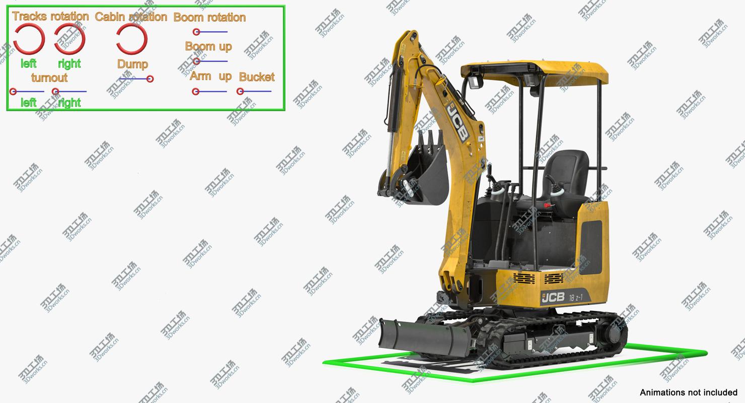 images/goods_img/202105071/Mini Tracked Excavator JCB Dirty Rigged 3D model/4.jpg